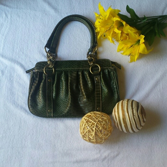 Emilie M. Green/Brownish Faux Snake Skin Purse - Picture 2 of 8